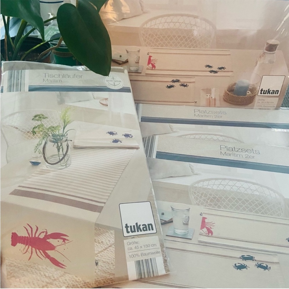 DINING TABLE SEA BY NATURE LINEN SET